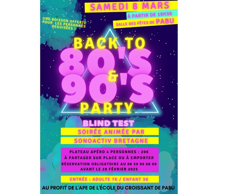 Soirée 80 et 90's