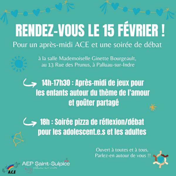 Après-midi de jeux pour les enfants et soirée de débat pour les ados 15/02