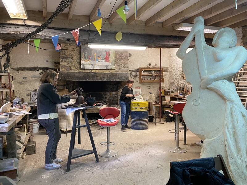 Stage modelage et taille de la pierre de stéatite