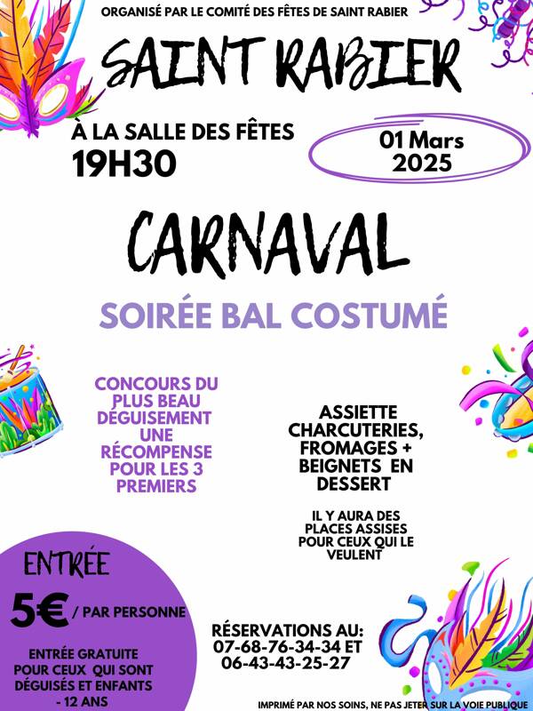 Grand Bal Costumé à Saint Rabier