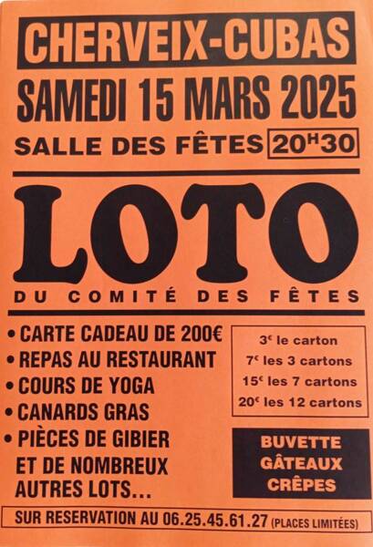 LOTO du Comité des Fêtes