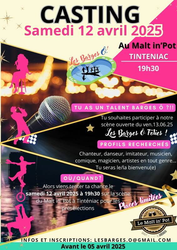 Appel a candidat - Casting Barg'Ô Talent
