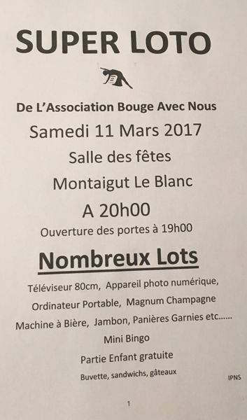 Loto 11 mats 2017 montaigut le blanc