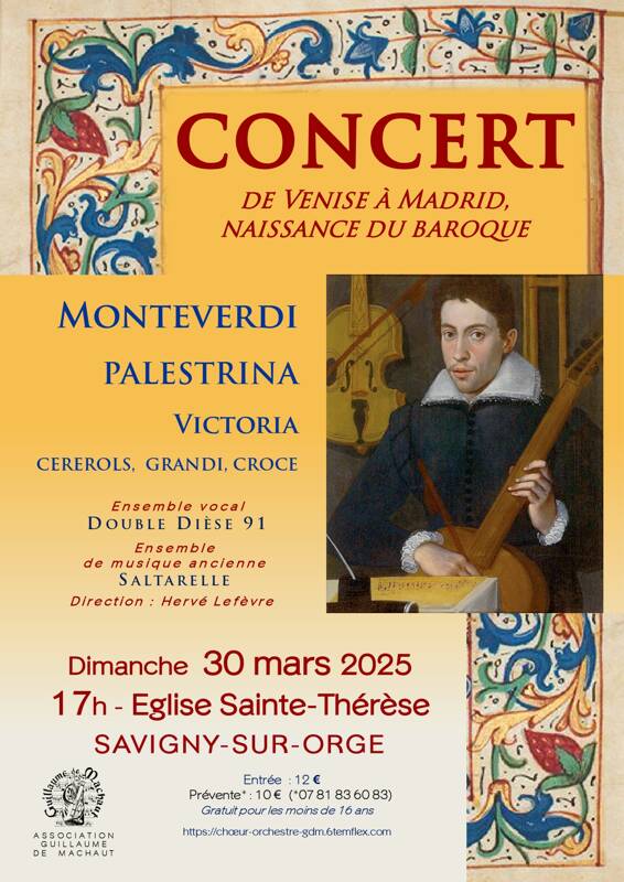 De Venise à Madrid, la naissance du baroque. Concert de l’Ensemble Vocal Double Dièse 91 et l’Ensemble de musique ancienne Salta
