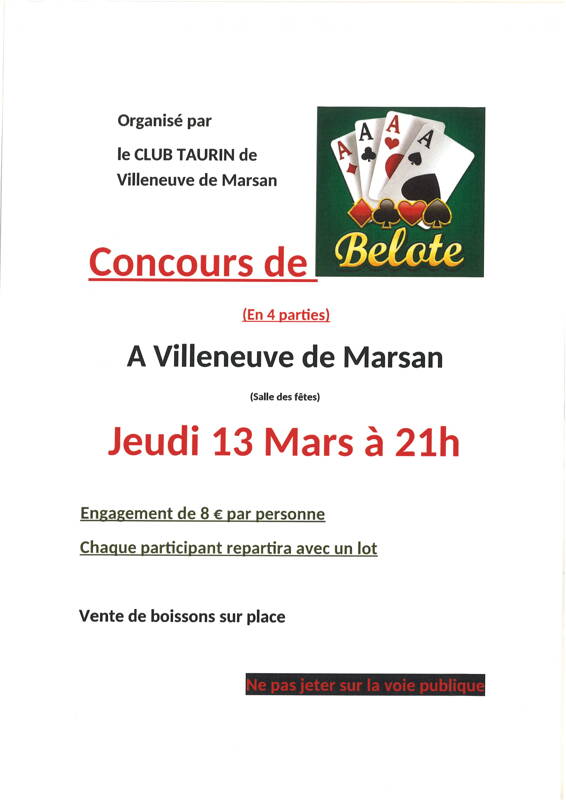 CONCOURS DE BELOTE