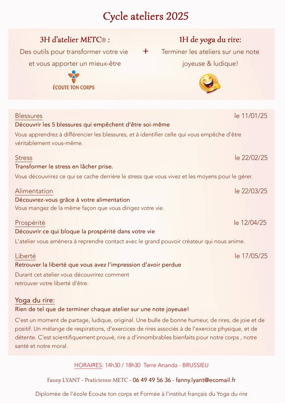Ateliers Ecoute ton corps & Yoga du rire -