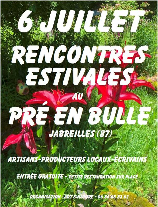 RENCONTRES ESTIVALES AU JARDIN DU PRÉ EN BULLE