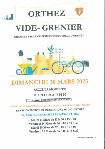 Vide-Grenier du Centre Socioculturel d'Orthez.