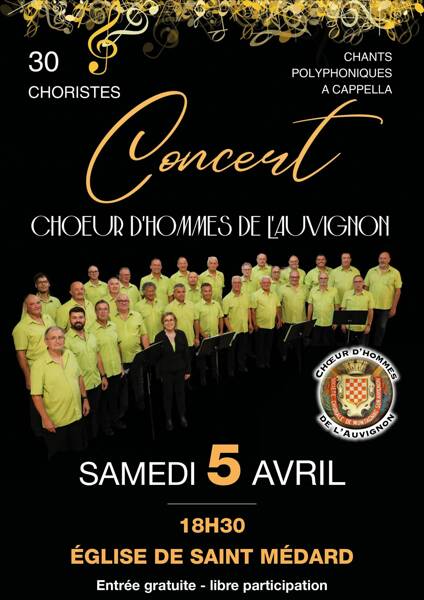 Concert Chœur d'Hommes de l'Auvignon