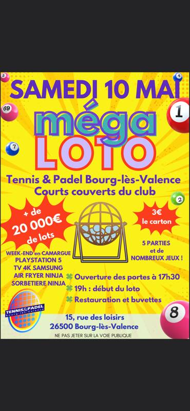 Méga Loto du tennis et padel