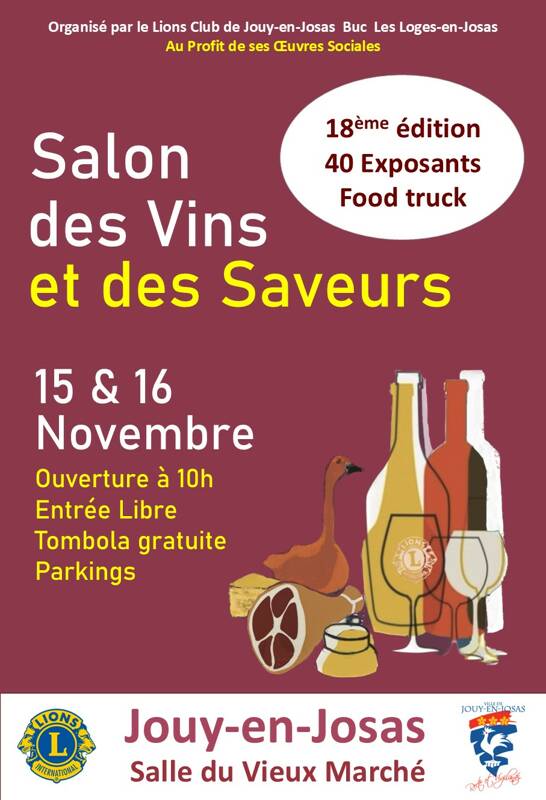 18ème Salon des Vins et des Saveurs de Jouy en Josas - 40 exposants