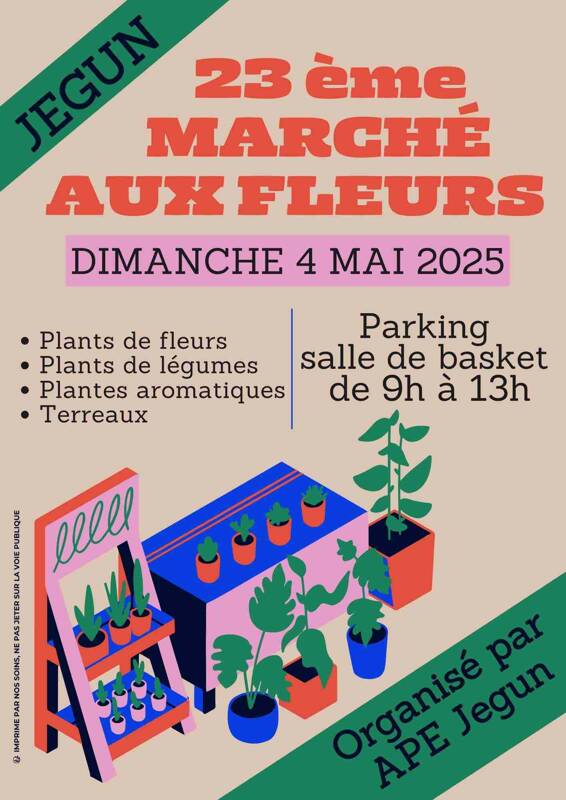 Un Printemps Fleuri pour l'APE de Jegun : Marché aux Fleurs le 4 Mai