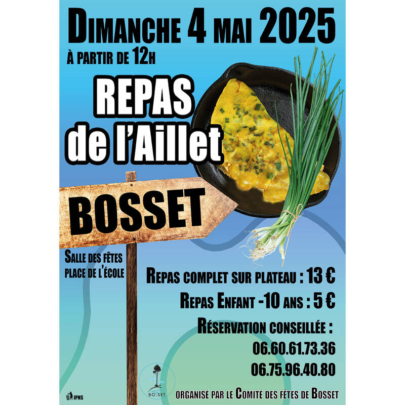 Repas de l'Aillet le dimanche 4 Mai 2025