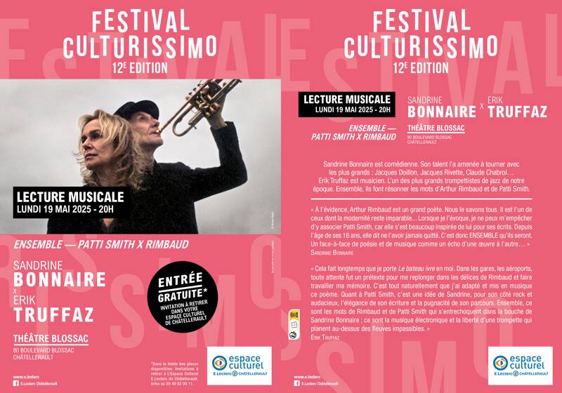 Festival Culturissimo : Sandrine Bonnaire et Erik Truffaz