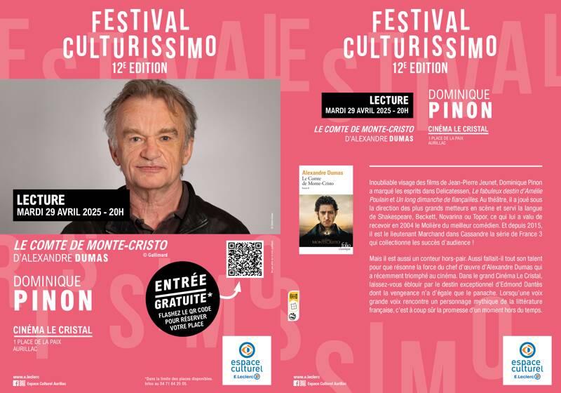 Festival Culturissimo : Dominique Pinon à Aurillac