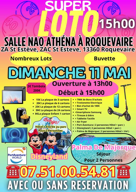 Super Loto a Roquevaire Dimanche 11 Mai