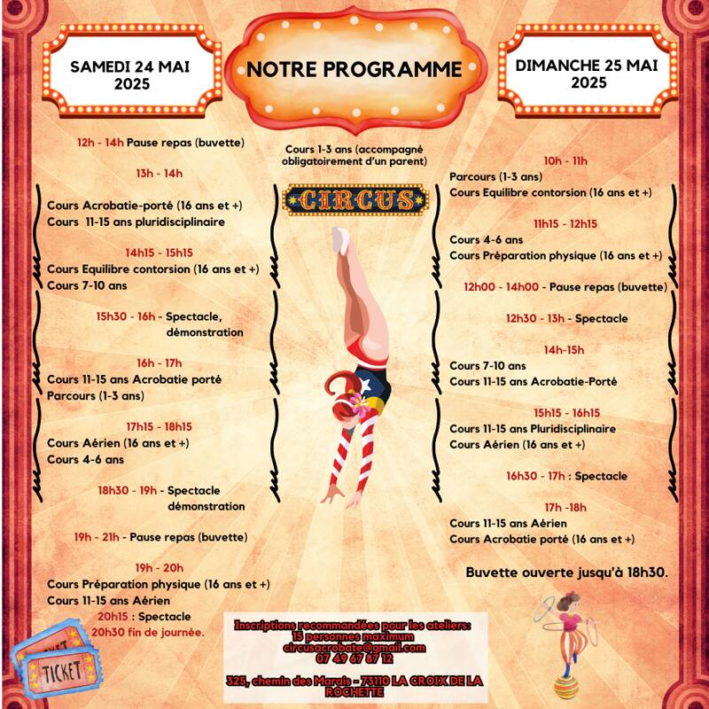 Porte ouverte école de cirque Acrobate-Circus 24 et 25 mai 2025