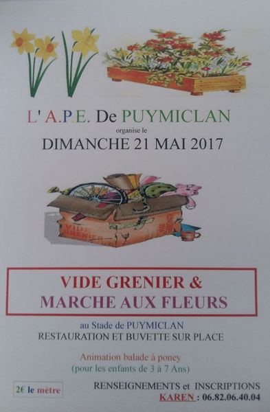 marché aux fleurs et aux fruits et vide grenier