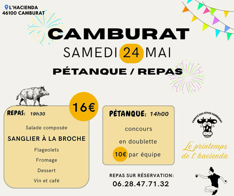 Pétanque et/ou repas avec Sanglier à la broche