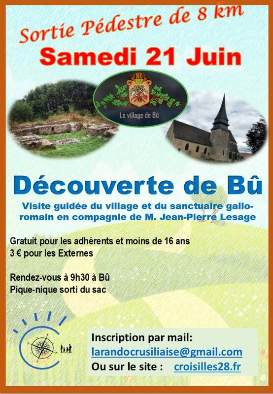 Sortie pédestre de 8 km à la découverte de Bû