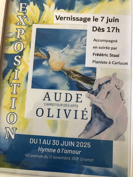 Vernissage de l'exposition peinture de Aude Olivié à Gramat