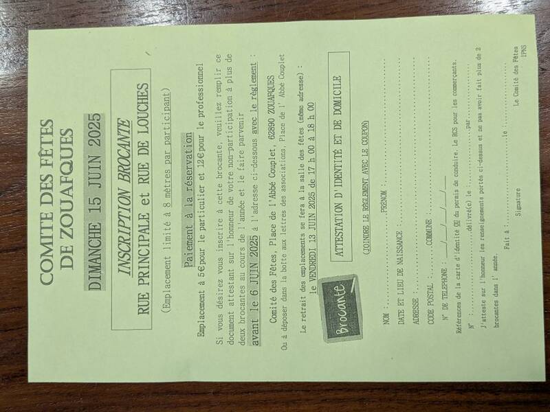 Brocante Zouafques Dimanche 15 juin 2025