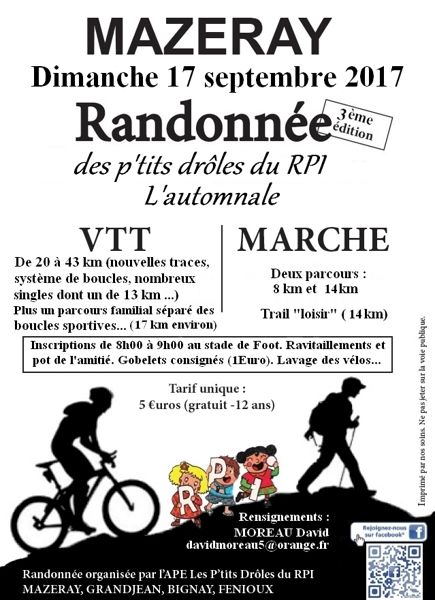 3ème randonnée des p'tits drôles du RPI