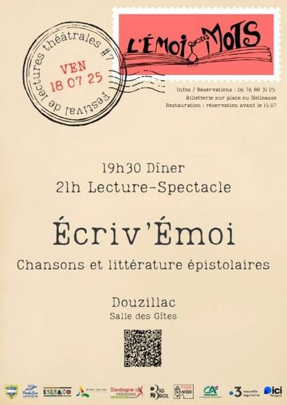 Ecriv'Emoi - Liitérature et Chansons Epistolaires (Dîner-Lecture-Spectacle)