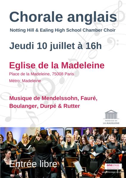 Un Concert Gratuit - Chorale Anglaise de Londres
