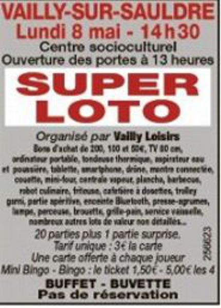 Super Loto à Vailly sur Sauldre