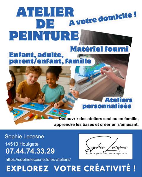 Ateliers artistiques à domicile, tout public