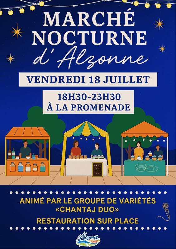 Marché nocturne animé