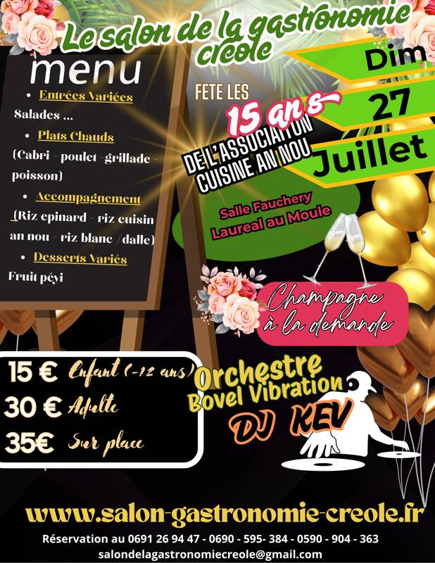 Salon de la gastronomie créole fete les 15 an de CUISINE AN NOU