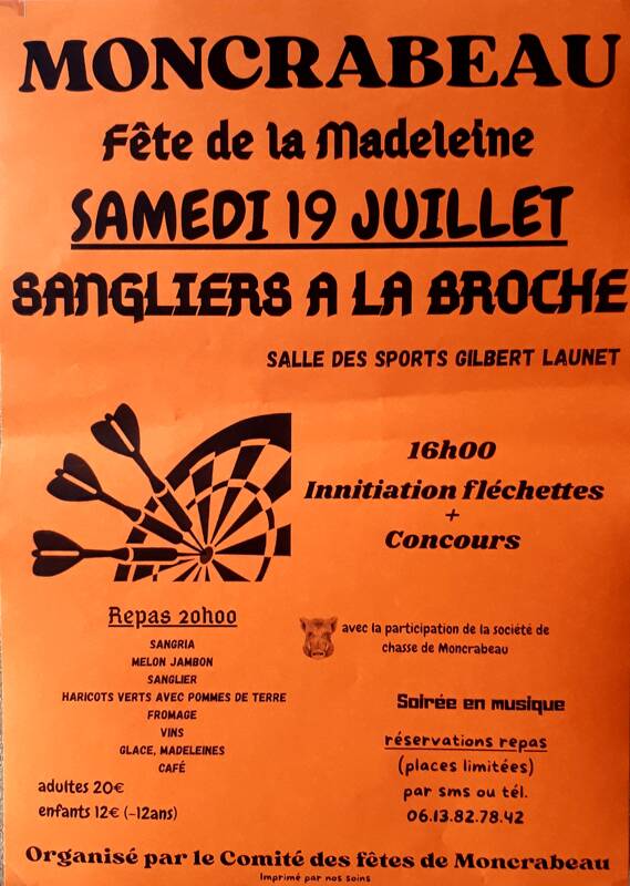 Concours fléchettes et sangliers à la broche