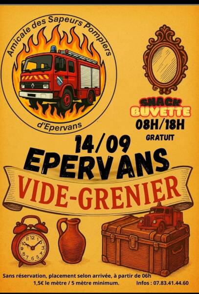 vide grenier Sapeurs-Pompier Epervans