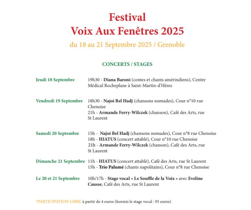 Festival Voix aux fenêtres