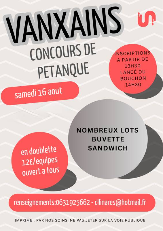 Concours de pétanque ouvert à tous