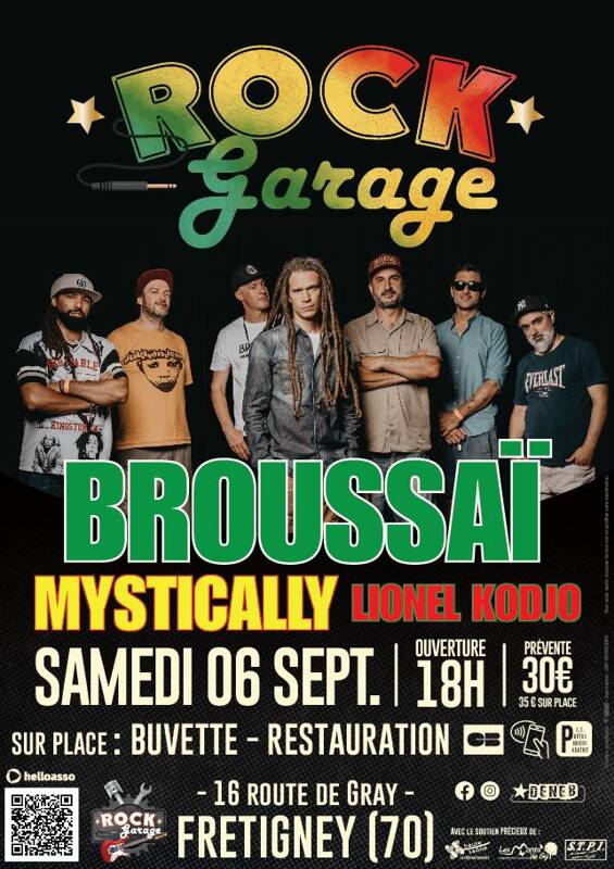 Rock Garage Fretigney (70) - Concert 06/09 - BROUSSAÏ + MYSTICALLY + LIONEL KODJO