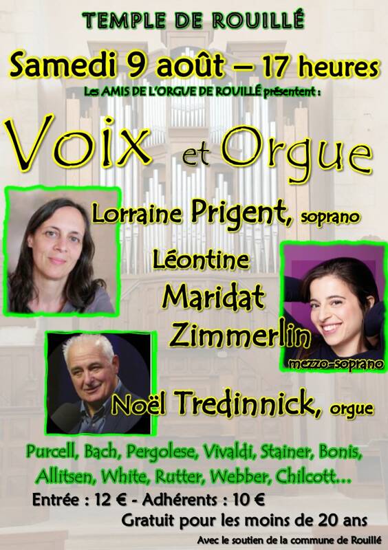 Voix et orgue : Léontine Maridat-Zimmerlin, Lorraine Prigent et Noël Tredinnick
