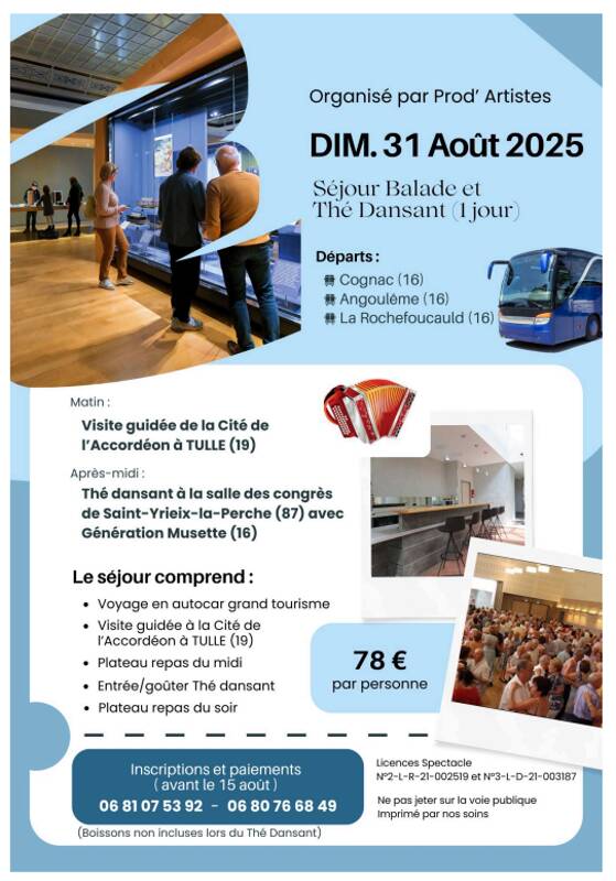 Sortie d'une journée Visite de la Cité de l'Accordéon à Tulle + Thé dansant