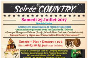 Soirée Country & Fête de la Piscine - Samedi 29 Juillet 2017 à Tulette (26790)