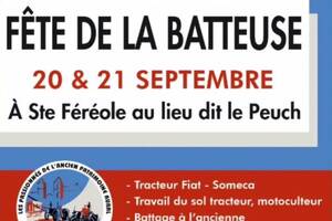 Fête de la batteuse les 20 et 21 septembre 2025 à Sainte-Féréole en Corrèze