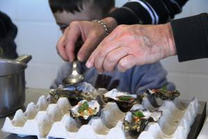 Cours de cuisine d'Huîtres chaudes