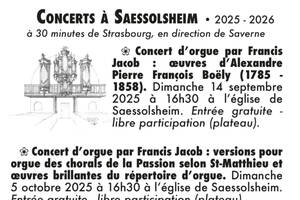photo Concert d’orgue par Francis Jacob : concert en prélude à la Passion selon St-Matthieu