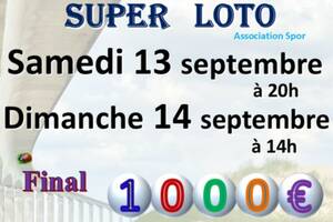 photo Méga LOTO animé par Karine samedi 13 et Dimanche 14 septembre. Final 1000€
