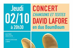 photo David Lafore en duo BoumBoum - concert dessiné