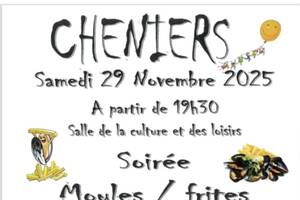 Soirée moules/frites au profit de l'école de Chéniers