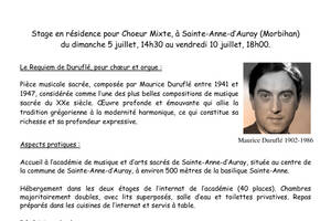 photo Stage en résidence : Requiem, opus 9, Maurice Duruflé