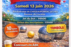 photo Concours de pétanque  ouvert a tous en doublette à chateauponsac