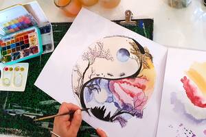photo Stages Dessin Peinture Illustration Aquarelle Vacances Printemps